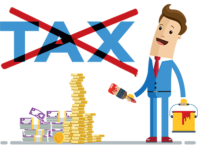 A happy client, crossing out the word 'Tax' to illustrate that you don't pay capital gains tax on a standard remortgage