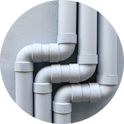 Drain pipes as would be tested in a CCTV drain survey from SAM Conveyancing