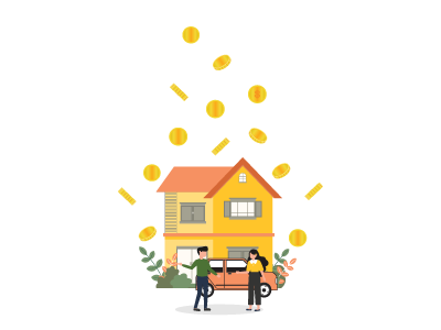 Coins representing equity being released from a homeowner's home, with legal advice and services from SAM Conveyancing.