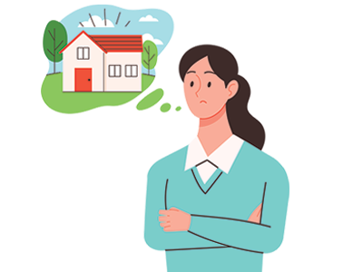 Woman thinking about her house. SAM Conveyancing answers the question: Do I have To Pay Estate Agent Fees If I Decide Not To Sell?