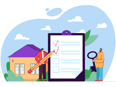 Two men stood next to their property looking over a full structural survey report. SAM Conveyancing explains why a Level 3 Building Survey is crucial if you're buying an old, recently renovated, or complex property