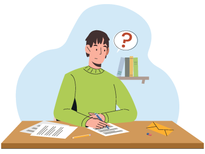 A person sat at their desk confused at their homebuyers survey. SAM Conveyancing answers: 'should i buy a house with deathwatch beetle?'