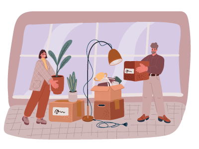 A couple moving their stuff into a new-build home. SAM Conveyancing illustrates new build boost vs help to buy