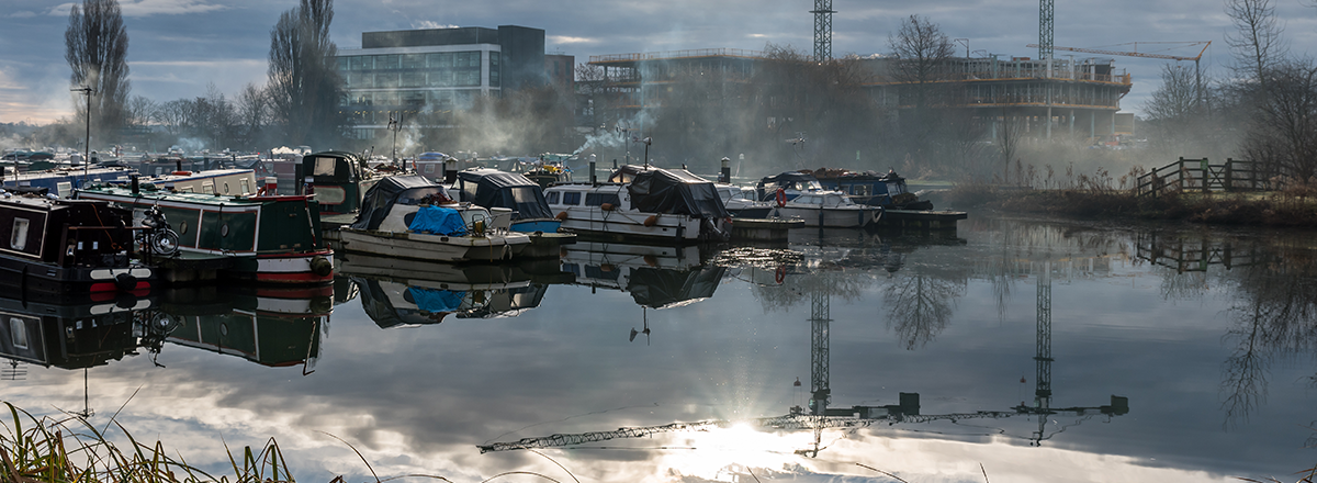 Boats parked at the Marina in the centre of Northampton, Northamptonshire. SAM Conveyancing's Northamptonshire Housing Market Report, with analysis on the latest Land Registry data.