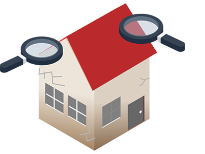 Image of a broken house. SAM Conveyancing's guide to house survey problems