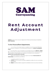 Rent Account Adjustment Template from SAM Conveyancing