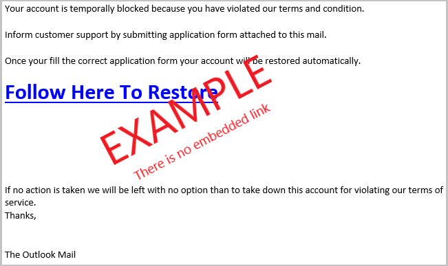 Solicitors email hacked - Example