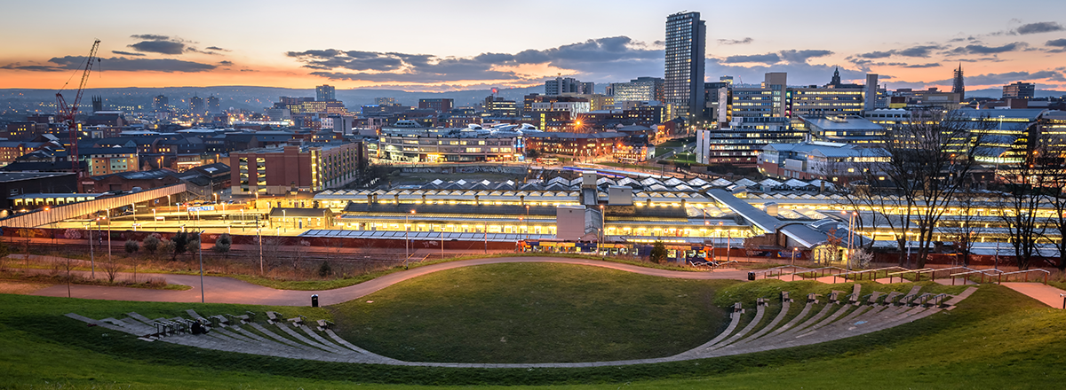 Skyline of Sheffield, South Yorkshire, at sunset. SAM Conveyancing's latest report on the South Yorkshire property market