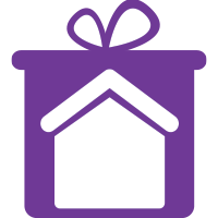 A house inside a giftbox signifying advice on gifted transfers of equity from SAM Conveyancing