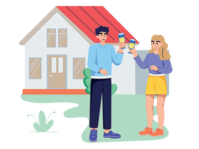 Couple celebrating their home. SAM Conveyancing's guide on Transferring a Property Into Joint Names
