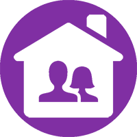 Transfer of Land Ownership due to moving in together from SAM Conveyancing: The silhouetted busts on a man and woman inside a house icon